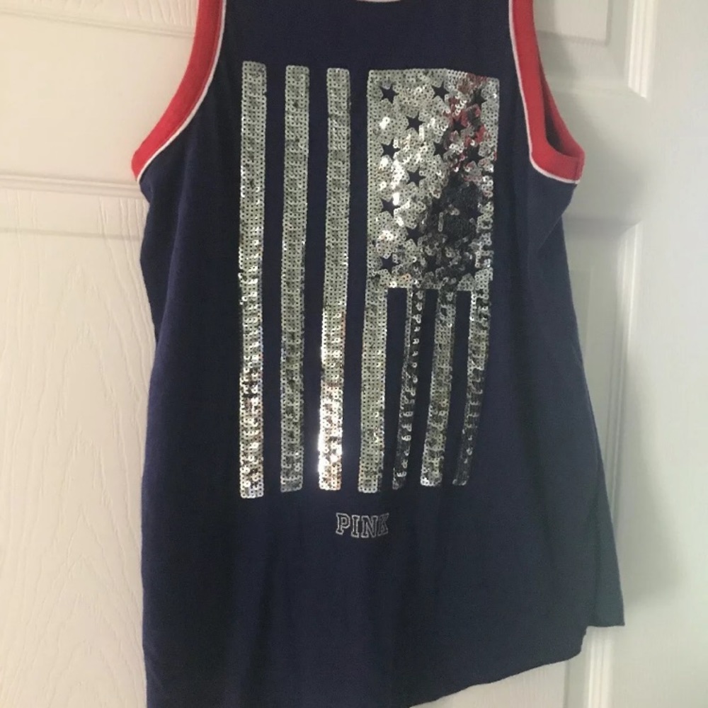 PINK victoria’s Secret AMERICA t-shirt beach cover up USA 4th of july